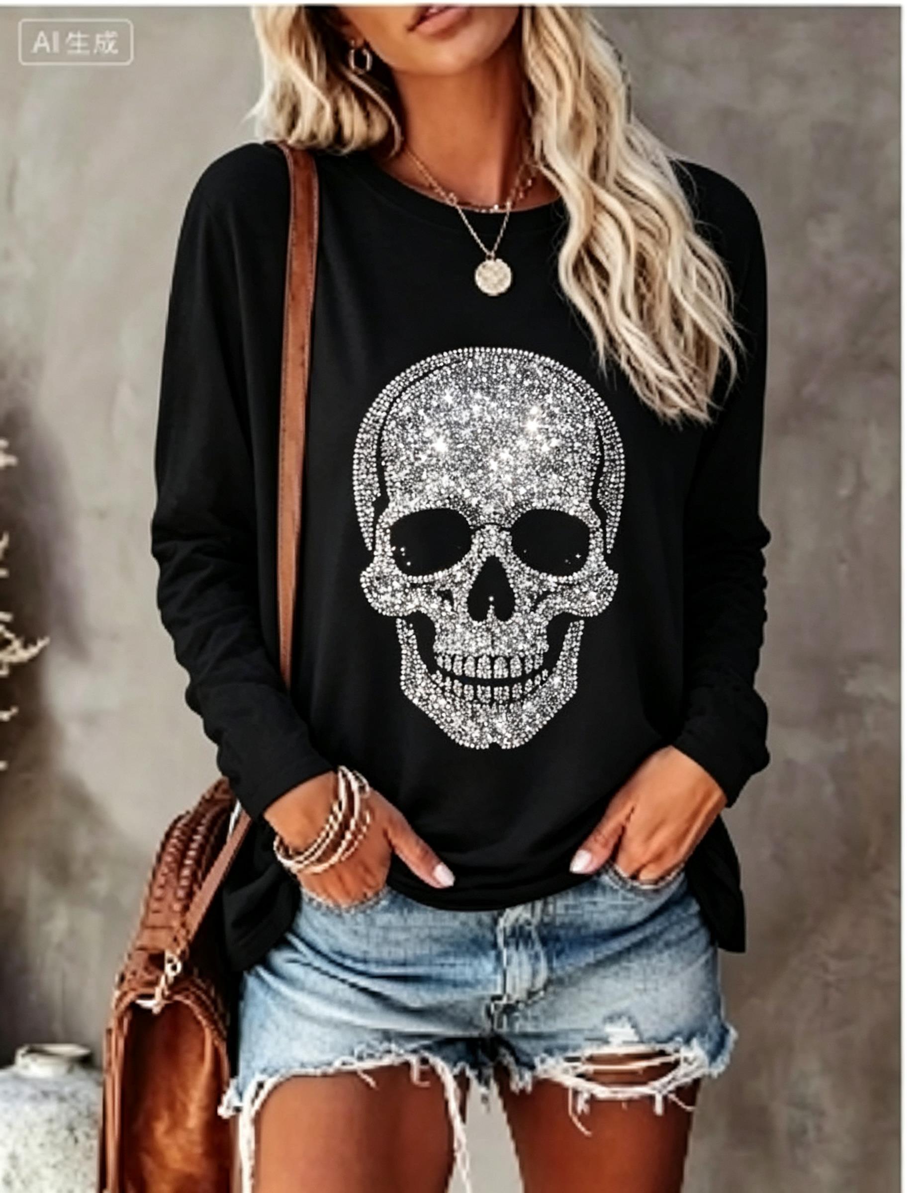 Winter Clothing For Women - Kadın Uzun Kollu Tişört Simüle Edilmiş